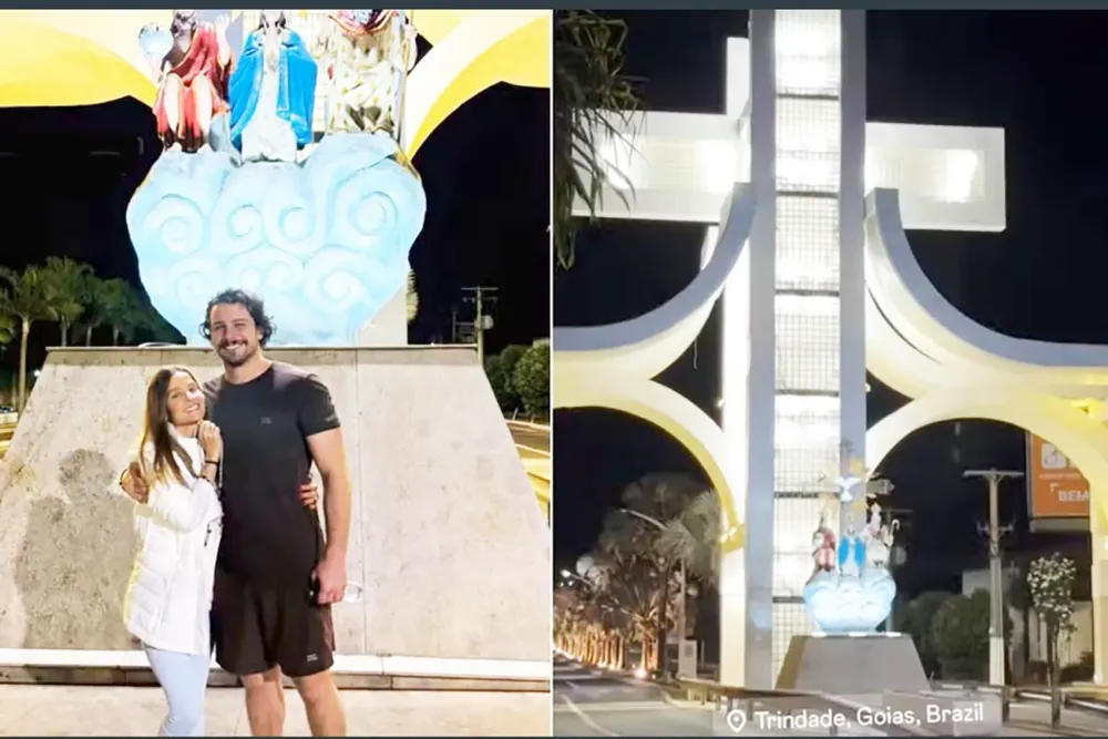 Maiara vai a pé com o namorado para Trindade após o fim da festa do Divino Pai Eterno