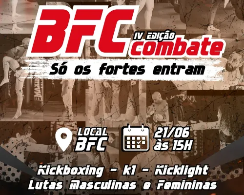IV edição do BFC Combate ranqueará atletas do Kickboxing junto à Federação Estadual