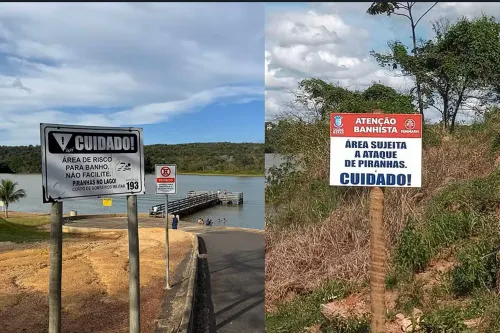 Piranhas arrancam parte dos dedos de uma menina em lago de Caldas Novas